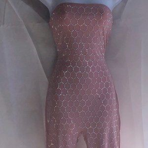 Pink Diamond Studed Tube Top Romper/Body suit